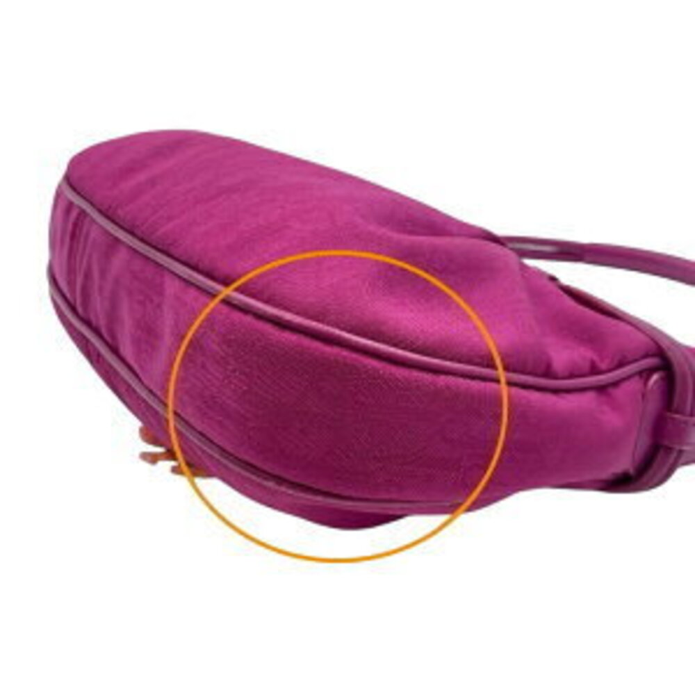 DIOR Trotter Hobo Shoulder Bag Rion Canvas Leather Pink Fuchsia - Picture 11 of 15
